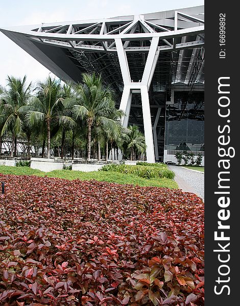 The Gardening in the Thai Airport.