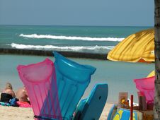 Beach Sunbathing Royalty Free Stock Photo