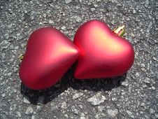 Closeup Of Two Loving Hearts Royalty Free Stock Photo