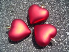 Closeup Of Three Hearts Stock Photo Closeup Of Three Hearts Stock Photo