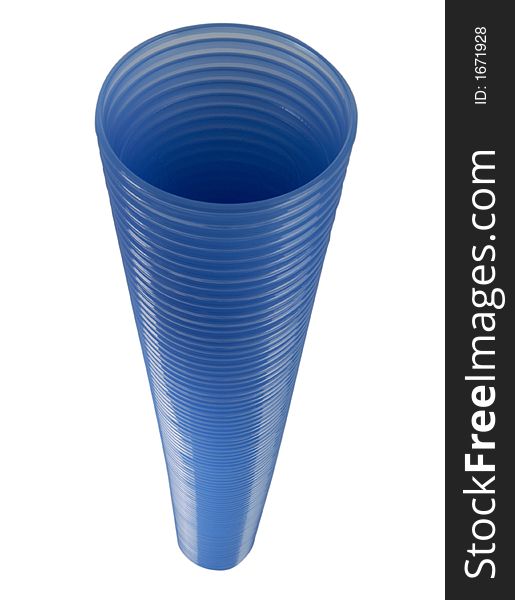 Pile of plastic cups for office coolers with a clipping path
