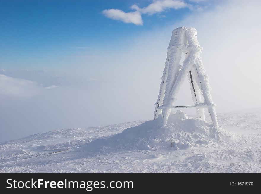 Triangulation mark on Carpathian peak