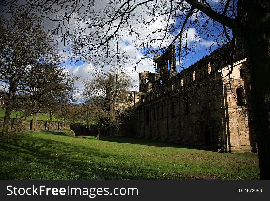 Historical Kirkstall Abbey and grounds