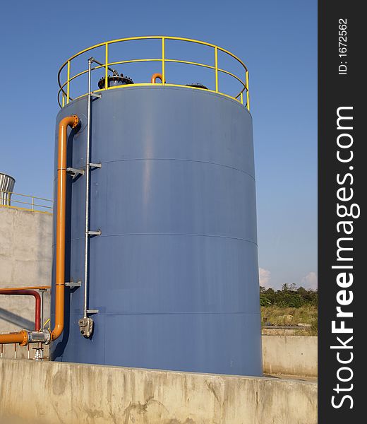 Storage tank for flamable liquids at a factory. Storage tank for flamable liquids at a factory