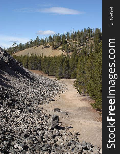 Boundary of Big Obsidian Flow - Newberry National Volcanic Monument