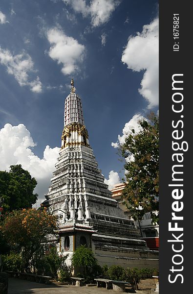 Pagoda at wat Chakrawat in Bangkok, Thailand. Pagoda at wat Chakrawat in Bangkok, Thailand