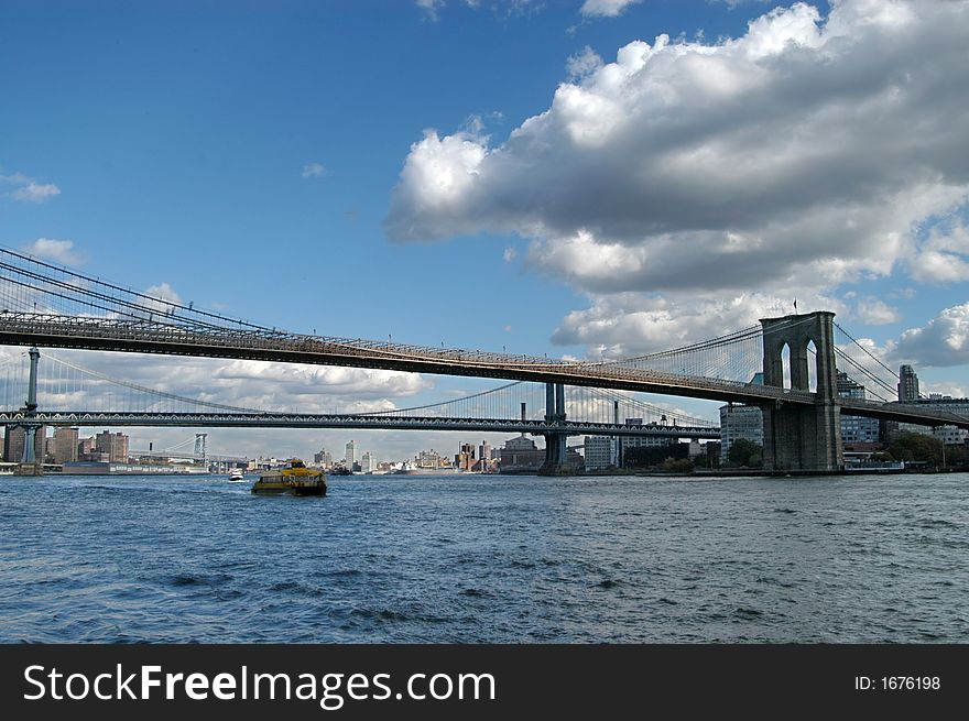 Brooklyn and manhattan  bridge in new york. Brooklyn and manhattan  bridge in new york