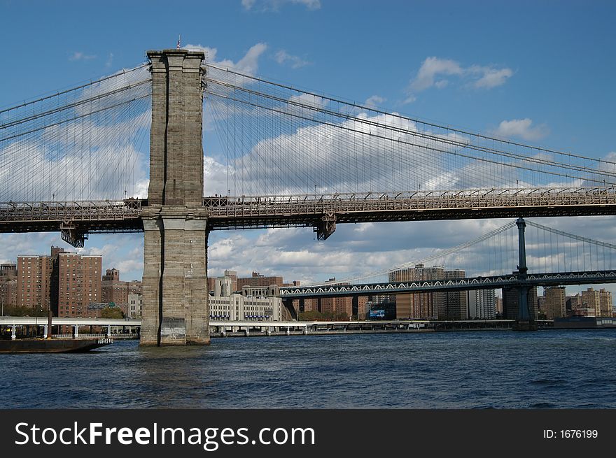 Brooklyn and manhattan  bridge in new york. Brooklyn and manhattan  bridge in new york