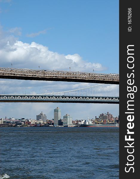 Brooklyn and manhattan  bridge in new york. Brooklyn and manhattan  bridge in new york