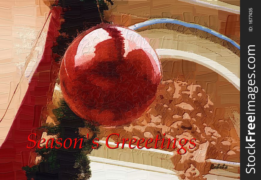 Illustration of a Christmas card; oil painting filter applied. Illustration of a Christmas card; oil painting filter applied