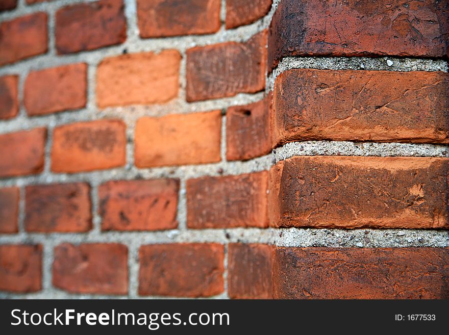 Wall of a house in brick. Wall of a house in brick