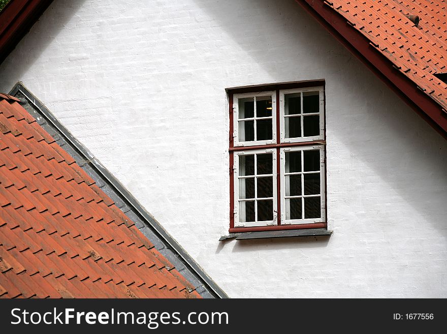 Wall of a house in brick. Wall of a house in brick