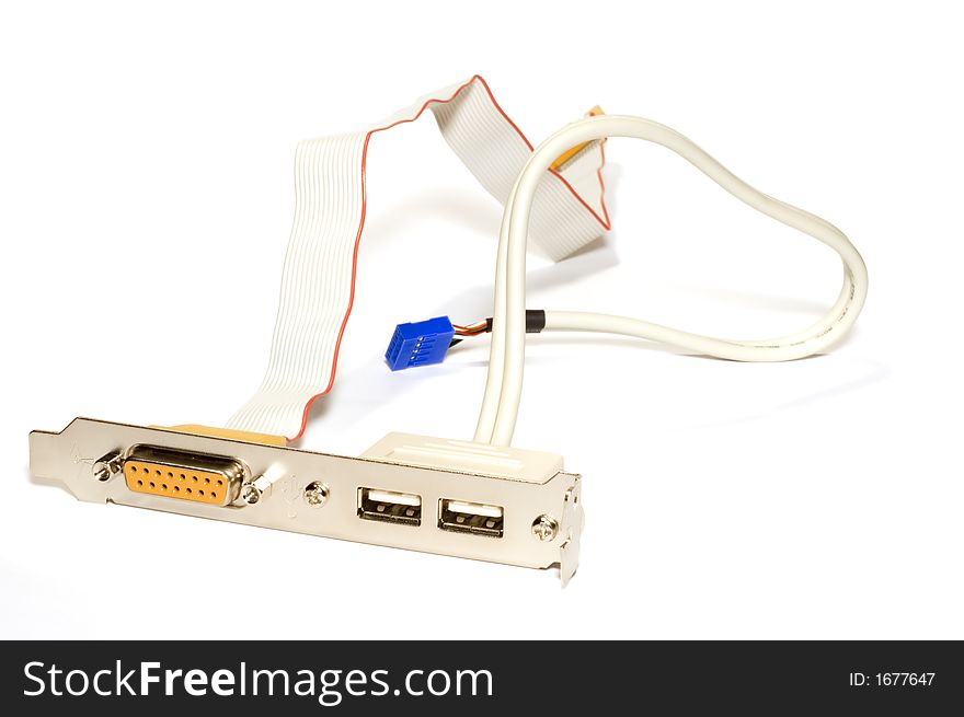 Series object on white: isolated - cable connector. Series object on white: isolated - cable connector