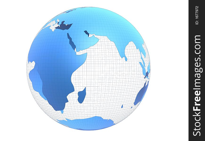 3d rendered blue and white globe