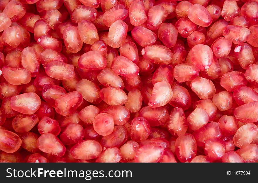 Close-up of juicy pomegranate seeds