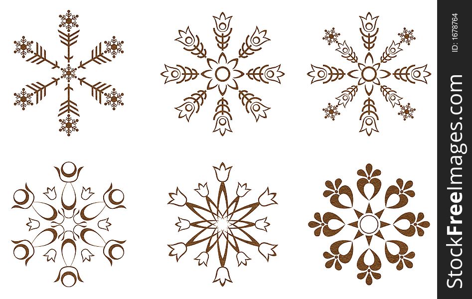 Isolated decorative snowflakes for christmas