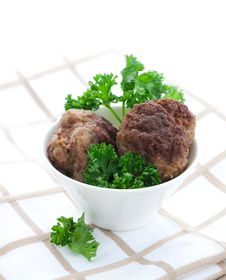 Meat Ball (rissole) In Bowl Stock Photo Meat Ball (rissole) In Bowl Stock Photo