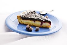 Blueberry Tart On Linen Tablecloths Stock Photography Blueberry Tart On Linen Tablecloths Stock Photography