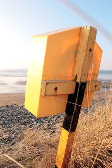 Lifebuoy Box On An Irish Beach Stock Images
