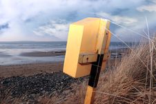 Lifebuoy Box On Beal Beach In Kerry Stock Photos