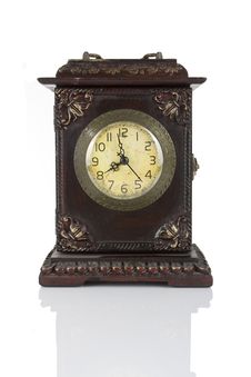 Old Wooden Clock Stock Image