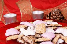 Gingerbread Cookies And Christmas Decorations Stock Image