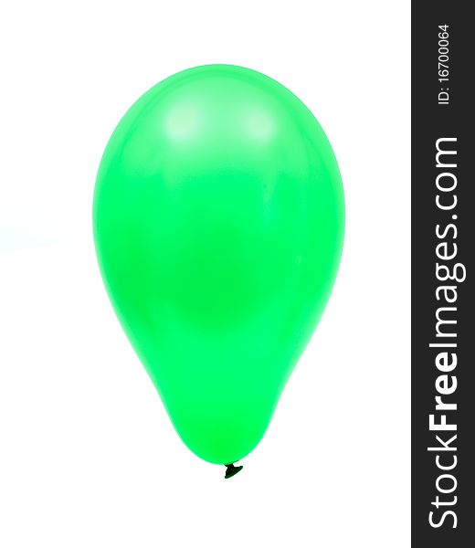 A green balloon isolated against a white background