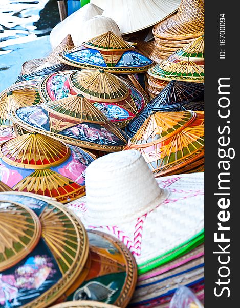 Hat for sale in river market thailand. Hat for sale in river market thailand