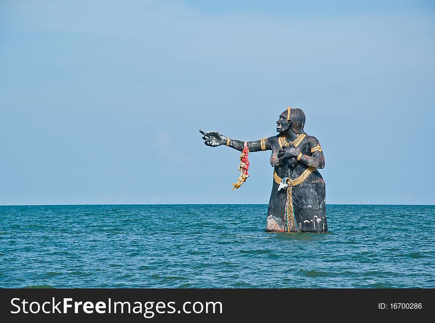 Thai big sculptures in sea