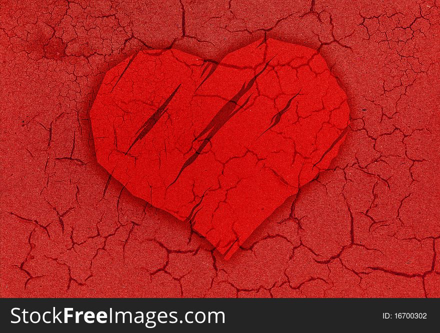 Grunge Paper Vintage Red Hearts