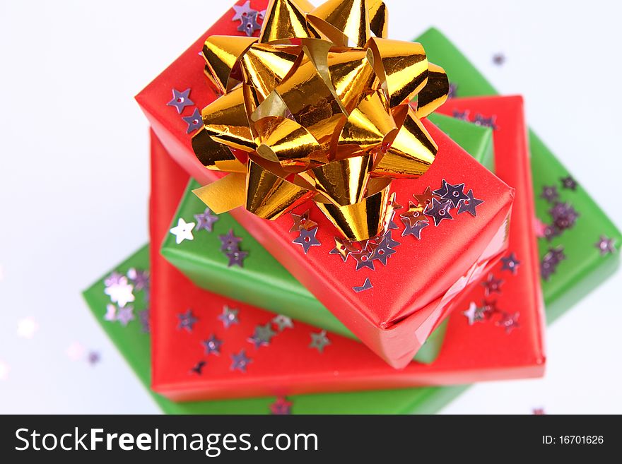 Gifts And Star Shaped Confetti