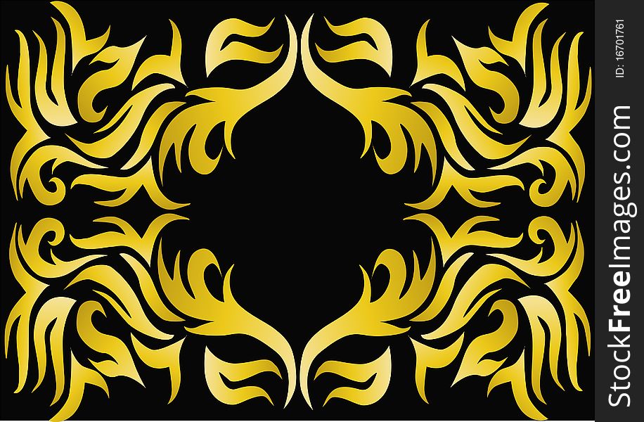 With gold(en) pattern on black