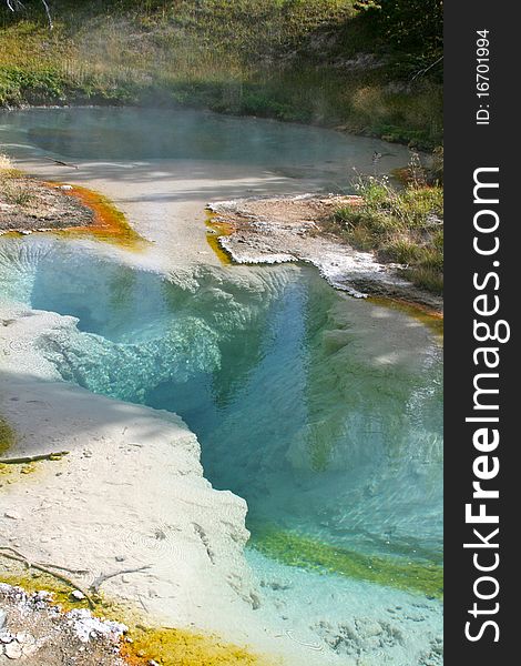 A colorful pool at Yellowstone. A colorful pool at Yellowstone.