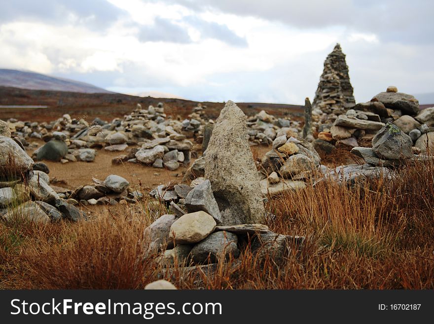 Stone peasants on the Arctic Circle, Norway travel