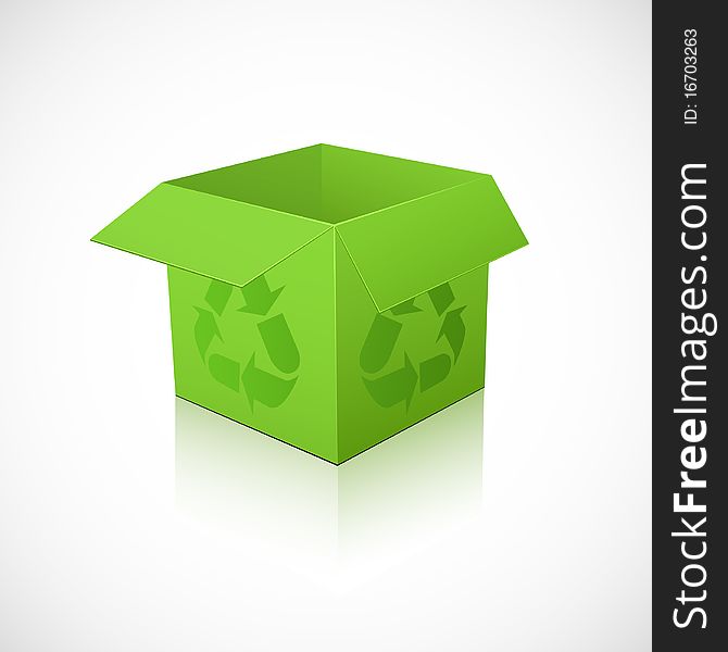 Cube-shaped recycle box. Vector