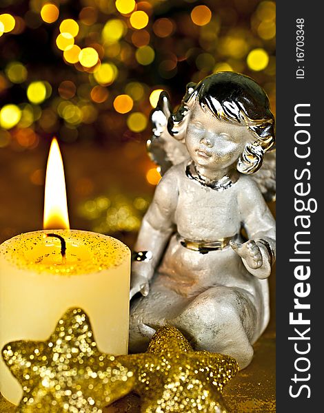 Christmas-angel With Candle.