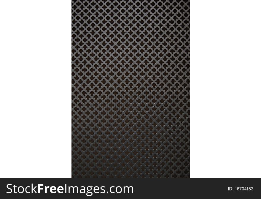 Metal grid with cells in the form of quatrefoil. Metal grid with cells in the form of quatrefoil