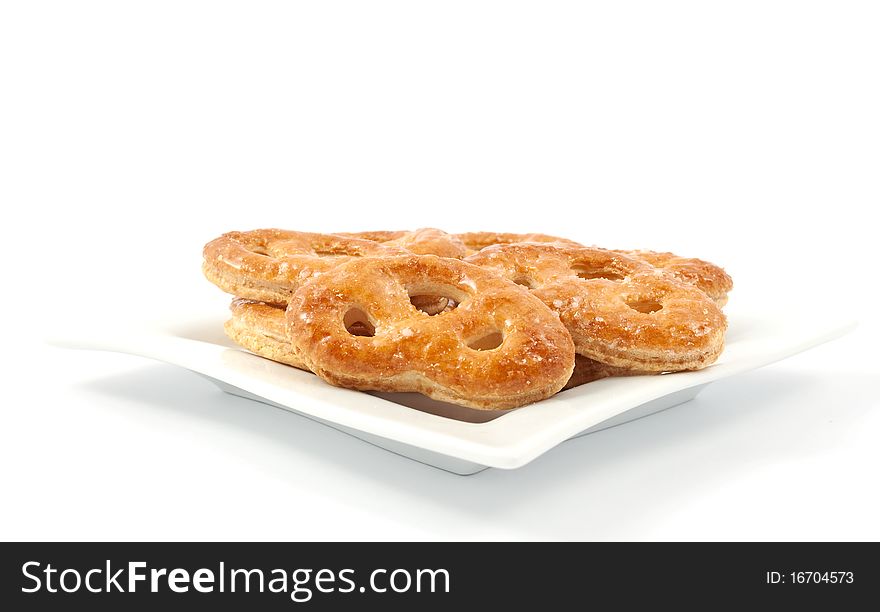 Pretzel on a white background