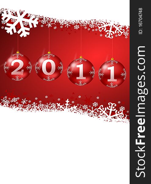 2011 new year illustration with christmas balls