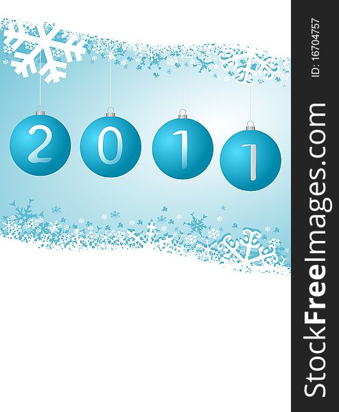 2011 new year illustration with christmas balls