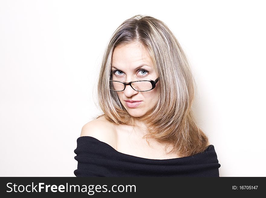 Beautiful woman wearing glasses