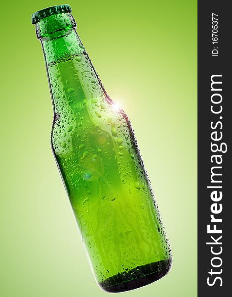 Green beer bottle