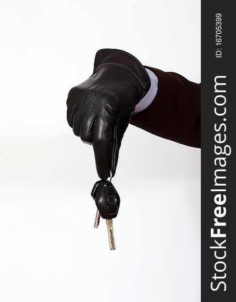 Female hand holding a car keys. Female hand holding a car keys