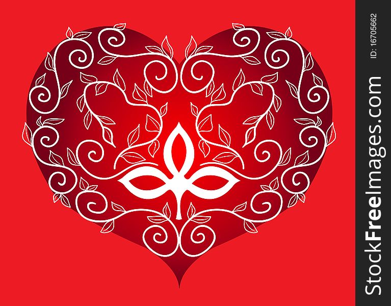 Ornament heart. Decorative element. Vector illustration.