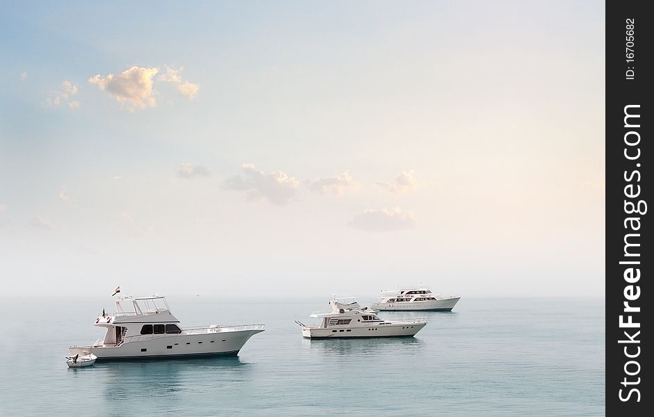 The Several Yacht on the sea