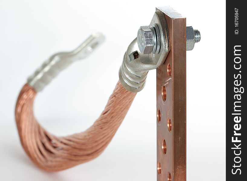 The cleared copper electric power cables with connectors