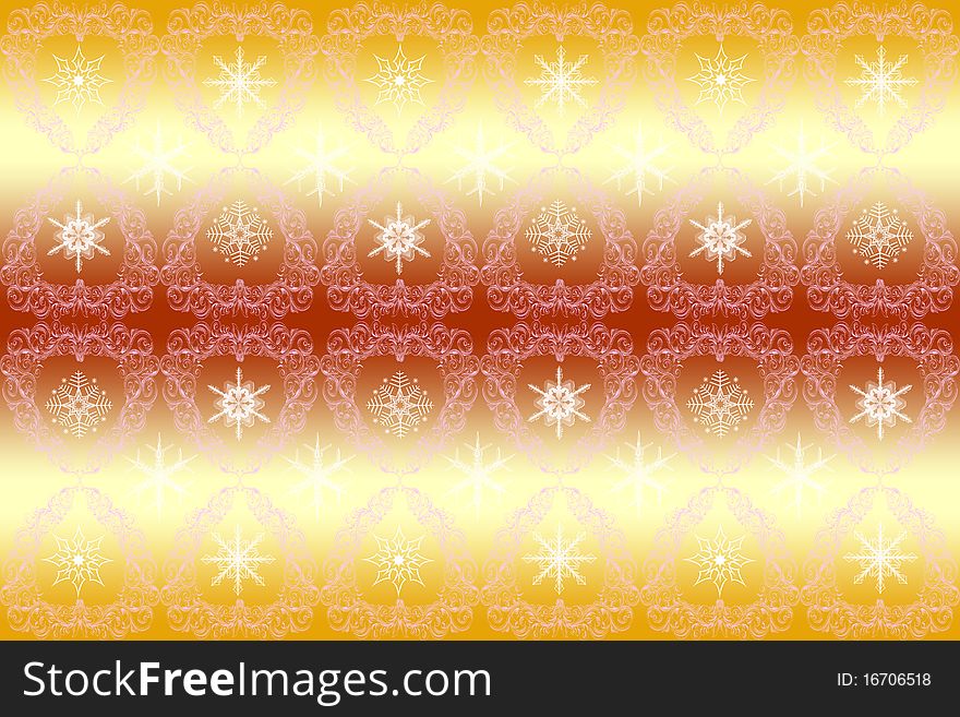 Beautiful abstract snowflakes background with heart-shaped