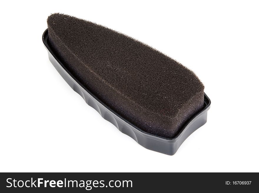 Black sponge for footwear on white background