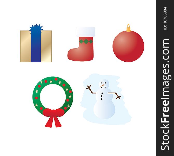 Simple clipart like illustrations for the holiday season. Simple clipart like illustrations for the holiday season