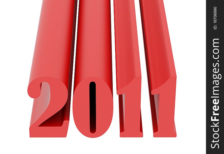 New 2011 year card. High resolution image. 3d rendered illustration.